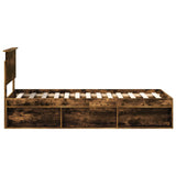 Bed Frame with Headboard Smoked Oak 75 x 190 cm Solid Pine Wood 3410667