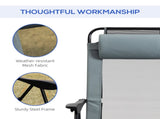 Set of 2 Portable Folding Recliner Outdoor Patio Adjustable Backrest, Grey T3398P323831