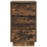 Bedside Cabinet with LED Lights Smoked Oak 38x34x65 cm 861305