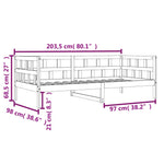 ZNTS Day Bed without Mattress Wax Brown 90x200 cm Solid Wood Pine 844408