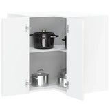 Kitchen Wall Corner Cabinet Lucca High Gloss White Engineered Wood 853859