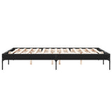 ZNTS Bed Frame Black 140x200 cm Engineered Wood and Metal 845016