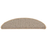 Stair Mats 15 pcs 56x17x3 cm Brown Half Round 149847