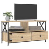 TV Cabinet Sonoma Oak 90x33x45 cm Engineered Wood&Iron 831794