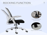 Mesh Office Chair, Computer Desk Chair with Flip-up Armrests, Lumbar Back Support and Swivel Wheels, T3398P330551