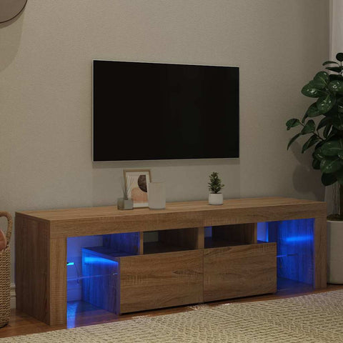 TV Cabinet with LED Lights Sonoma Oak 140x36.5x40 cm 804367