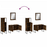 ZNTS 3 Piece Bathroom Cabinet Set Smoked Oak Engineered Wood 3214351