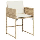 Garden Chairs with Cushions 4 pcs Beige Poly Rattan 365004