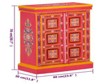 Sideboard Solid Mango Wood Pink Hand Painted 244839