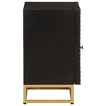 ZNTS Bedside Cabinet Black 40x30x50 cm Solid Wood Mango and Iron 372024