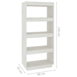Book Cabinet/Room Divider White 60x35x135 cm Solid Pinewood 810870