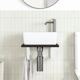 Basin Shelf Wall Mounted Steel and Solid Wood Oak 3302574