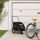 Pet Bike Trailer Black Oxford Fabric and Iron 93989