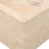 Bathroom Vanity Cabinet Solid Teak with Sink Marble Cream 3058160