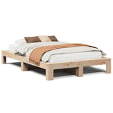 Bed Frame without Mattress 135x190 cm Double Solid Wood Pine 3308747