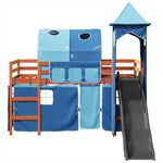 Kids' Loft Bed with Tower Blue 80x200 cm Solid Wood Pine 3309153