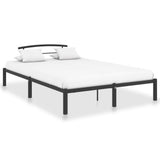 284659 Bed Frame without Mattress Black Metal 140x200 cm