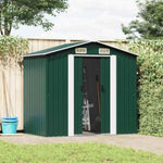 Garden Storage Shed Green Metal 204x132x186 cm 42909