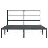 Metal Bed Frame without Mattress with Headboard Black 140x200cm 355366