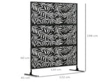 Decorative Privacy Screen with Stand, 6.5FT Freestanding Metal Outdoor Divider, Decorative Privacy T3398P377703
