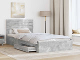 Bed Frame with Drawer with Headboard Manual Engineered Wood 3411678