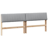 Upholstered Headboard Light Grey 200 cm Solid Pine Wood 879209