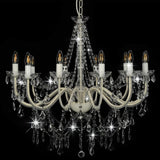 Chandelier with Beads White 12 x E14 Bulbs 281608