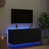 TV Wall Cabinet Black Oak 100 x 35 x 41 cm Engineered Wood 886252