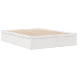 Bed Frame without Mattress White 150x200 cm King Size Solid Wood Pine 3282373