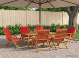7-Piece Garden Dining Set Natural Solid Acacia Wood 3434576