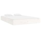 Bed Frame without Mattress White Solid Wood 160x200 cm 820033