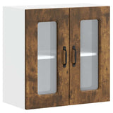 Kitchen Wall Cabinet with Glass Door Kalmar Smoked Oak Engineered Wood 853672
