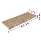Stair Mats Self-adhesive Sisal-Look 15 pcs 65x21x4 cm Sand 326891