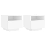 Bedside Cabinets with LED Lights 2 pcs White 40x39x37 cm 836799