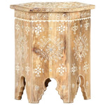 ZNTS Hand-painted Side Table 38x33x42 cm Solid Mango Wood 285880