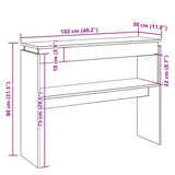 Console Table Old Wood 102x30x80 cm Engineered Wood 856626