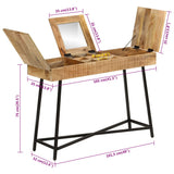 Dressing Table 105x35x75 cm Solid Rough Mango Wood and Iron 372738