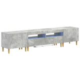 5 Piece LED TV Cabinet Concrete Grey Engineered Wood 3416598