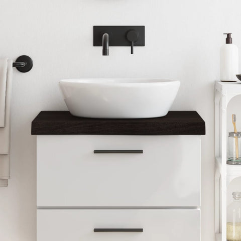 Bathroom Countertop Dark Brown 60x60x cm Treated Solid Wood 3156208