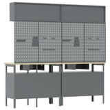 ZNTS 8-Piece Workbench Set in Black Steel 3321498