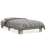 Bed Frame without Mattress Sonoma Oak 75x190 cm Small Single 845878