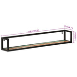 Wall Shelves 2 pcs 110x17x17 cm Solid Wood Reclaimed and Iron 353793