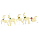 LED Reindeers 5 pcs Gold Fabric 3385887