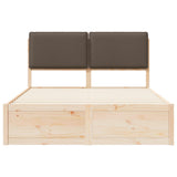 Bed Frame with Upholstered Headboard Taupe 135 x 190 cm 3398137
