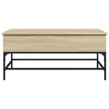 ZNTS Coffee Table Sonoma Oak 100x50x45 cm Engineered Wood and Metal 845397