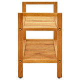 Shoe Rack Solid Oak Wood Compact Shoe Rack Rectangular Rustic 331748
