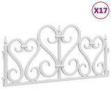 Lawn Edgings 17 pcs White 10 m PP 318300