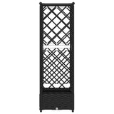 Raised Bed with Trellis and Roof Black 124 x 40 x 123 cm PP 42032545