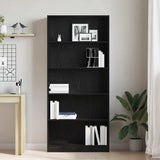 Bookcase Black Oak 80x24x176 cm Engineered Wood 862456