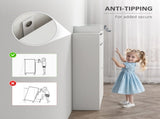 Shoe Storage Cabinet, Shoe Cupboard with Slide Out Drawer, 2 Flip Doors, Tempered Glass Top and T3398P343313